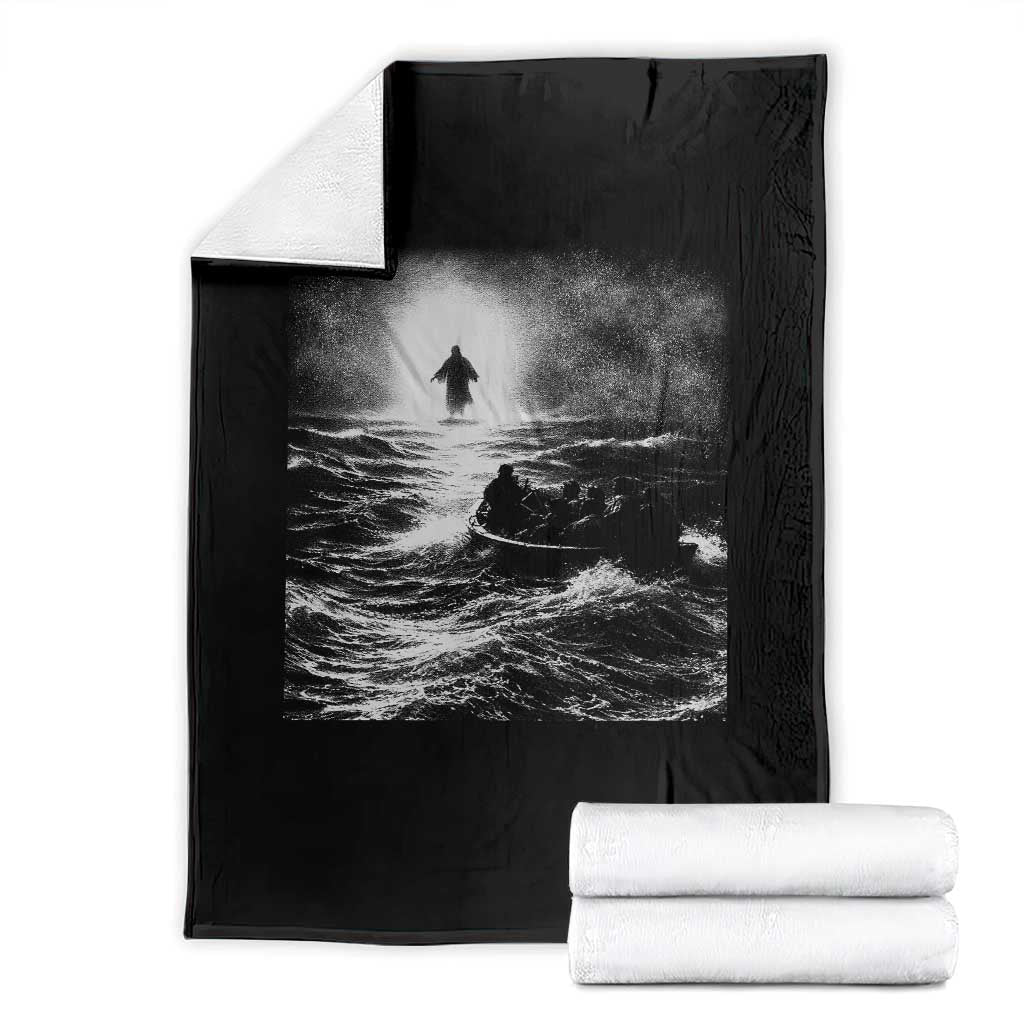 Christian Faith Throw Blanket Walk On Water Distressed Bible Verse TS10 Black Print Your Wear