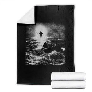 Christian Faith Throw Blanket Walk On Water Distressed Bible Verse TS10 Black Print Your Wear