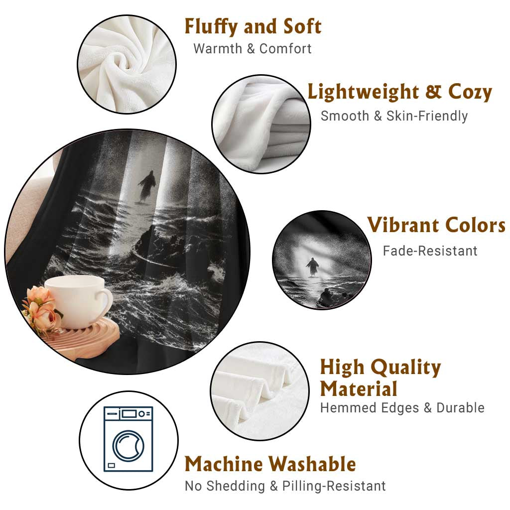 Christian Faith Throw Blanket Walk On Water Distressed Bible Verse TS10 Print Your Wear