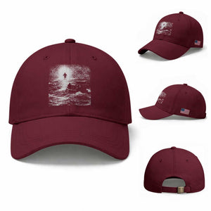Christian Faith Baseball Cap Walk On Water Distressed Bible Verse TS10 Baseball Cap Universal Fit Maroon Print Your Wear