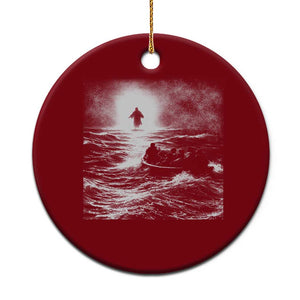 Christian Faith Ceramic Ornament Walk On Water Distressed Bible Verse TS10 1pc Red Print Your Wear