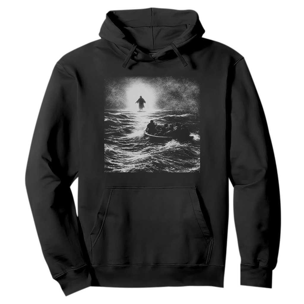 Christian Faith Hoodie Walk On Water Distressed Bible Verse TS10 Black Print Your Wear