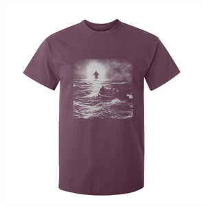 Christian Faith T Shirt For Kid Walk On Water Distressed Bible Verse TS10 Maroon Print Your Wear