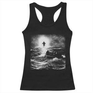 Christian Faith Racerback Tank Top Walk On Water Distressed Bible Verse TS10 Black Print Your Wear