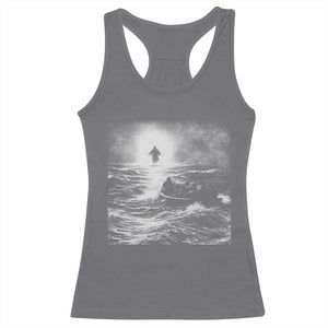 Christian Faith Racerback Tank Top Walk On Water Distressed Bible Verse TS10 Charcoal Print Your Wear