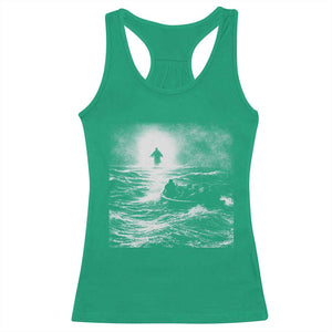 Christian Faith Racerback Tank Top Walk On Water Distressed Bible Verse TS10 Irish Green Print Your Wear