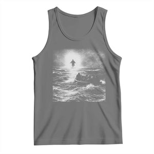 Christian Faith Tank Top Walk On Water Distressed Bible Verse TS10 Black Heather Print Your Wear