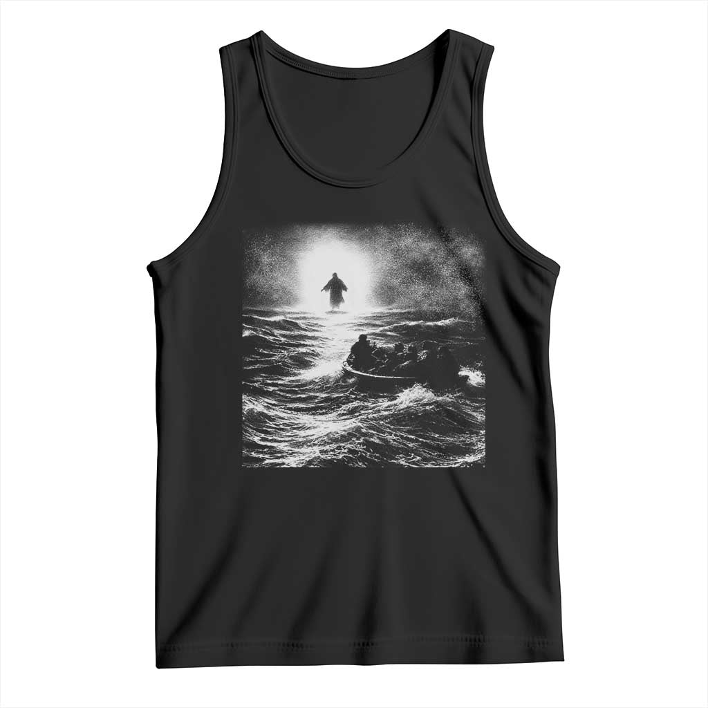 Christian Faith Tank Top Walk On Water Distressed Bible Verse TS10 Black Print Your Wear