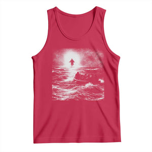 Christian Faith Tank Top Walk On Water Distressed Bible Verse TS10 Red Print Your Wear
