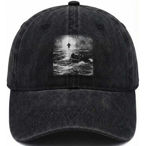 Christian Faith Washed Cotton Baseball Cap Walk On Water Distressed Bible Verse TS10 Print Your Wear