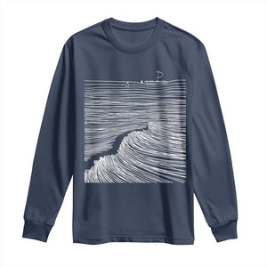 Christian Faith Long Sleeve Shirt Walk On Water Boho Bible Verse TS10 Navy Print Your Wear
