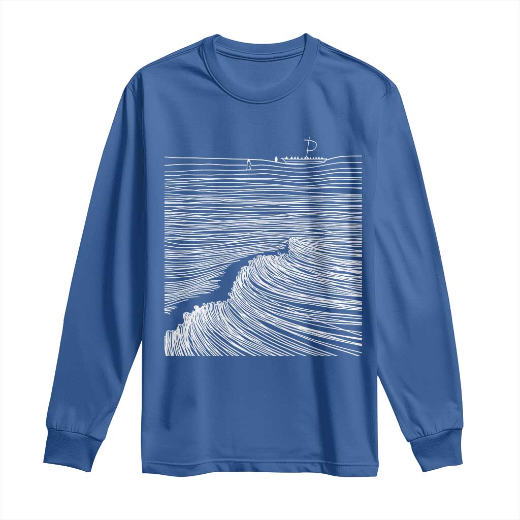 Christian Faith Long Sleeve Shirt Walk On Water Boho Bible Verse TS10 Royal Blue Print Your Wear