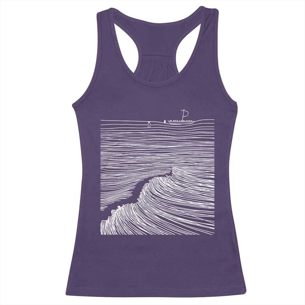 Christian Faith Racerback Tank Top Walk On Water Boho Bible Verse TS10 Purple Print Your Wear