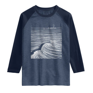 Christian Faith Raglan Shirt Walk On Water Boho Bible Verse TS10 Heather Denim Navy Print Your Wear