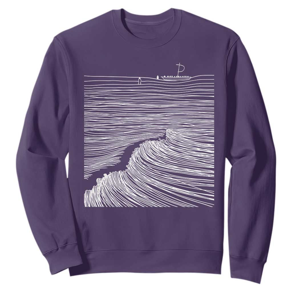 Christian Faith Sweatshirt Walk On Water Boho Bible Verse TS10 Purple Print Your Wear