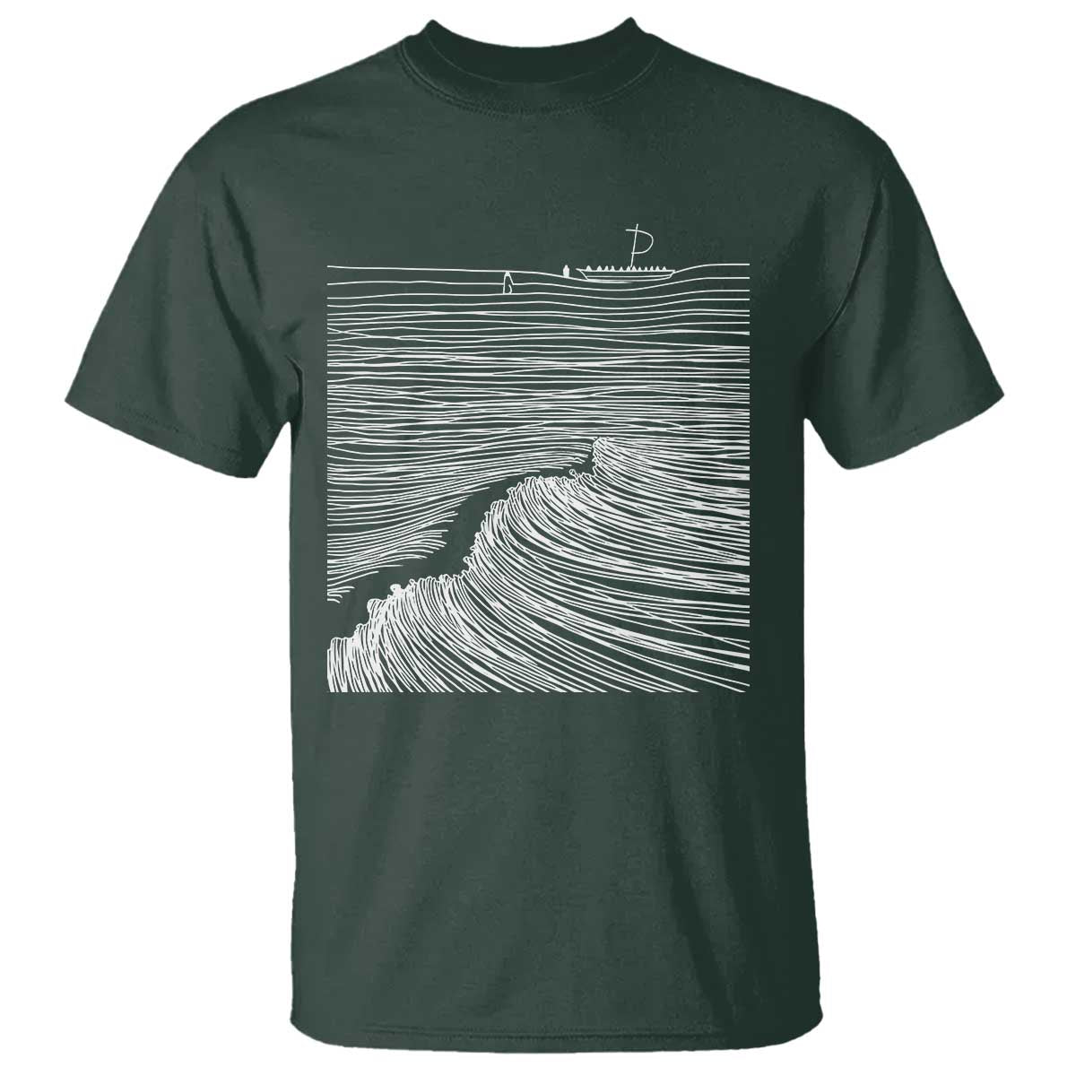 Christian Faith T Shirt Walk On Water Boho Bible Verse TS10 Dark Forest Green Print Your Wear