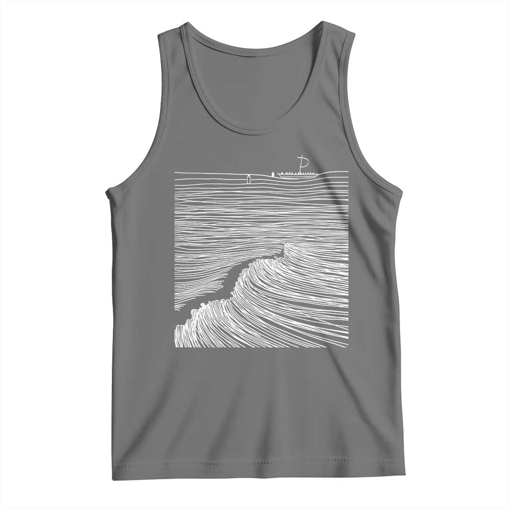 Christian Faith Tank Top Walk On Water Boho Bible Verse TS10 Black Heather Print Your Wear