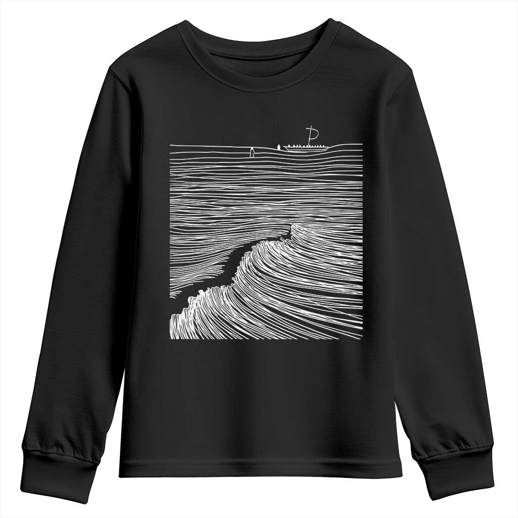 Christian Faith Youth Sweatshirt Walk On Water Boho Bible Verse TS10 Black Print Your Wear