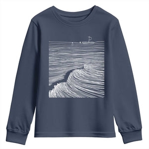 Christian Faith Youth Sweatshirt Walk On Water Boho Bible Verse TS10 Navy Print Your Wear