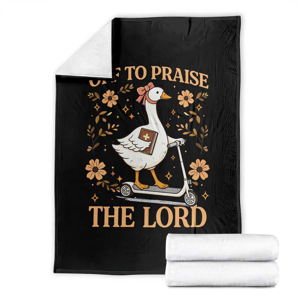 Funny Goose Christian Throw Blanket Off To Praise The Lord Bible Verse Trendy Church TS10 Black Print Your Wear