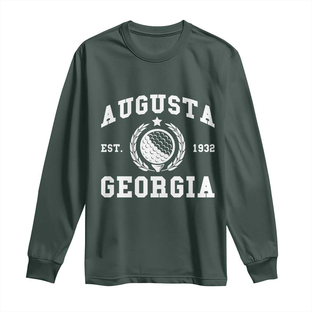 Generic Augusta Georgia Long Sleeve Shirt Vintage Style Golf Pullover Golf Lover Gift TS10 Dark Forest Green Print Your Wear