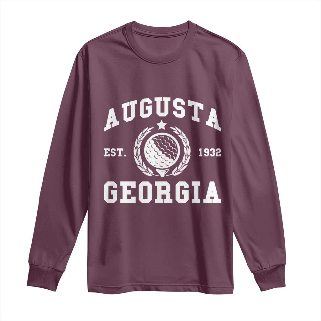 Generic Augusta Georgia Long Sleeve Shirt Vintage Style Golf Pullover Golf Lover Gift TS10 Maroon Print Your Wear