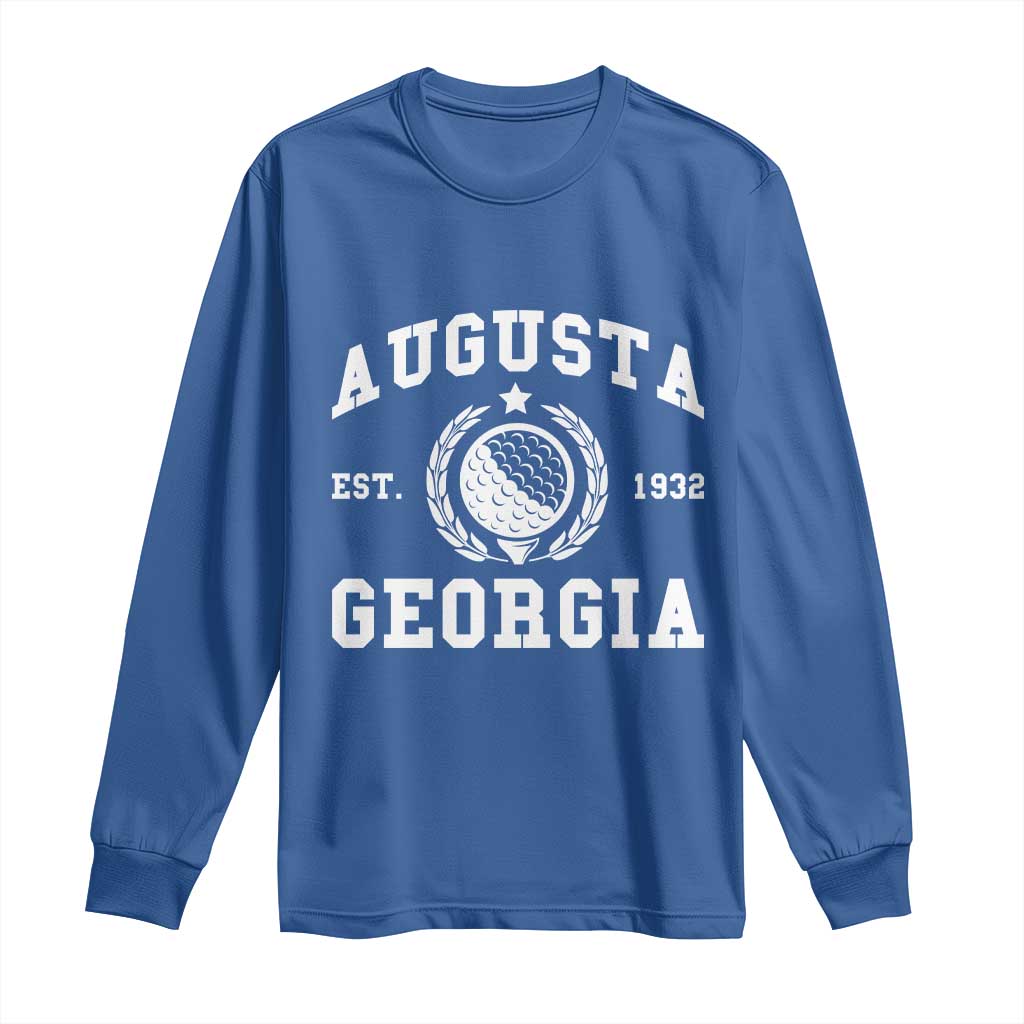 Generic Augusta Georgia Long Sleeve Shirt Vintage Style Golf Pullover Golf Lover Gift TS10 Royal Blue Print Your Wear