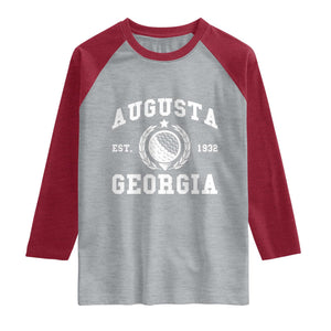Generic Augusta Georgia Raglan Shirt Vintage Style Golf Pullover Golf Lover Gift TS10 Heather Gray Heather Red Print Your Wear