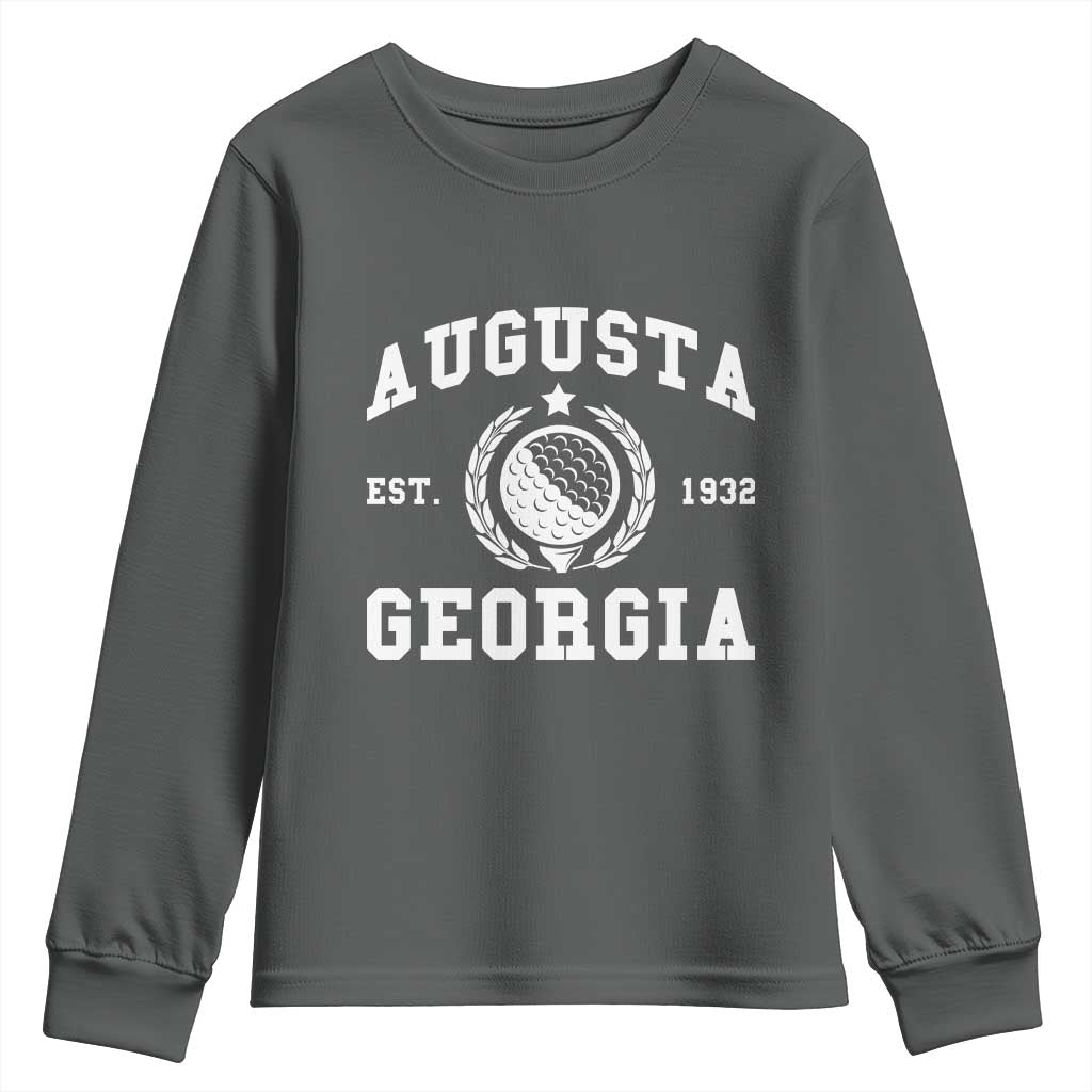 Generic Augusta Georgia Youth Sweatshirt Vintage Style Golf Pullover Golf Lover Gift TS10 Dark Heather Print Your Wear