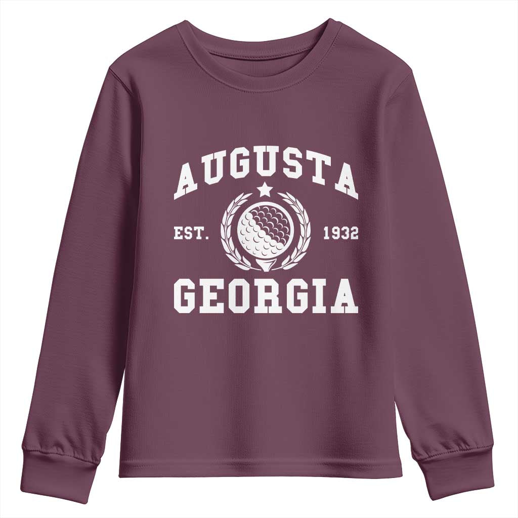 Generic Augusta Georgia Youth Sweatshirt Vintage Style Golf Pullover Golf Lover Gift TS10 Maroon Print Your Wear