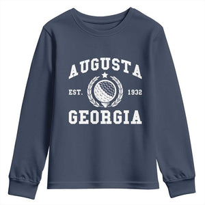 Generic Augusta Georgia Youth Sweatshirt Vintage Style Golf Pullover Golf Lover Gift TS10 Navy Print Your Wear