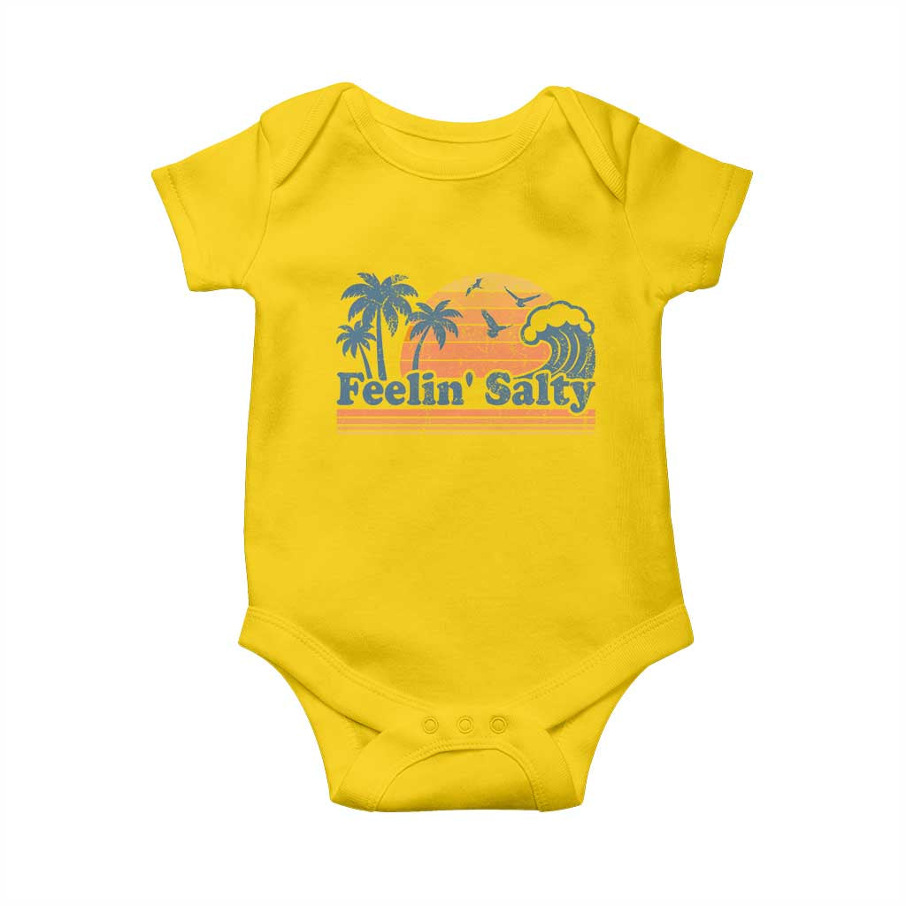 Funny Feelin Salty Baby Onesie Retro Beach Summer Vacation TS10 Daisy Print Your Wear