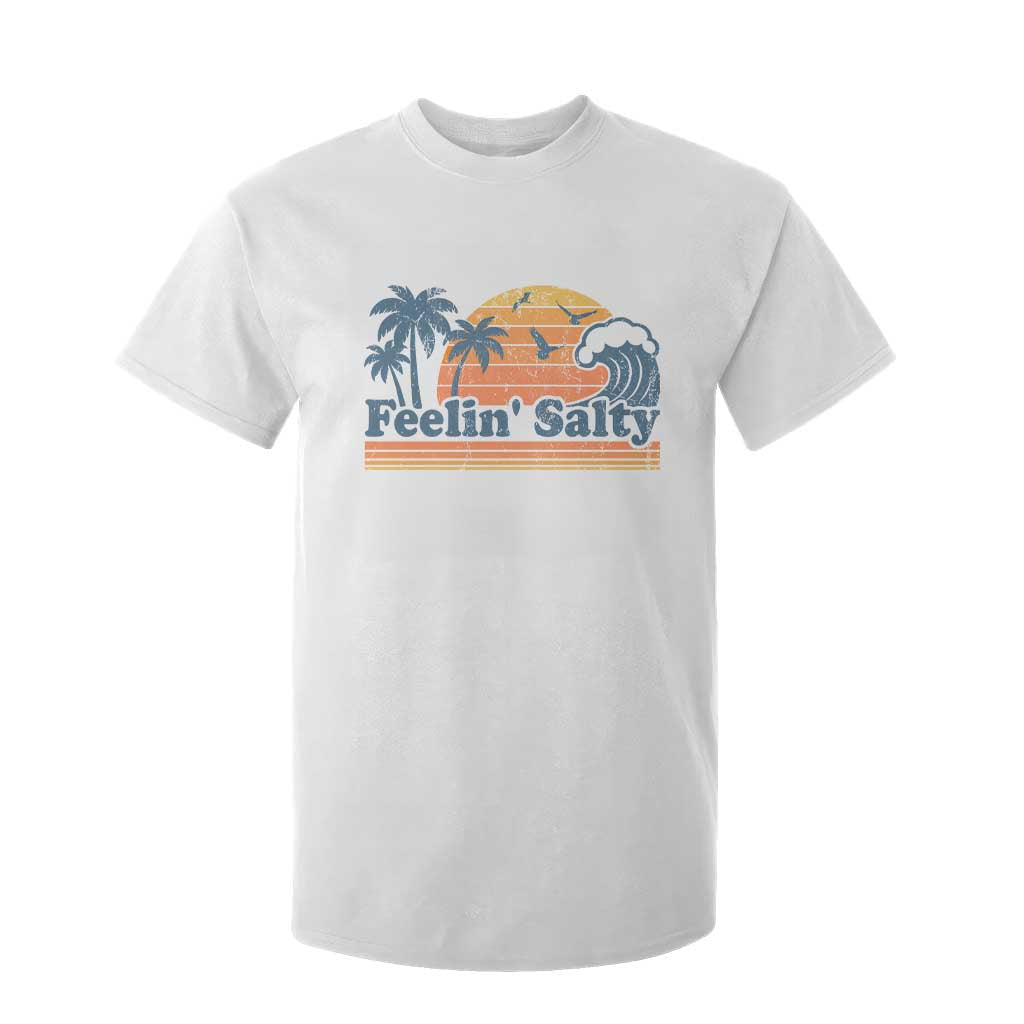 Funny Feelin Salty T Shirt For Kid Retro Beach Summer Vacation TS10 White Print Your Wear