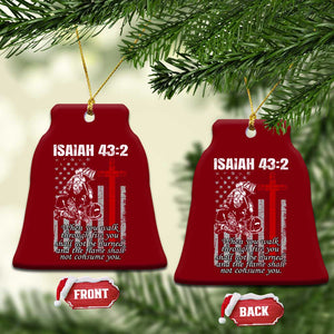 Isaiah 43 2 Firefighter Ceramic Ornament Fireman Prayer Cross Bible Verse American Flag TS10 Print Your Wear