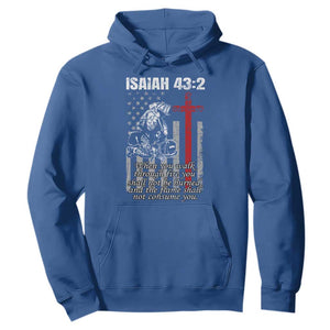 Isaiah 43 2 Firefighter Hoodie Fireman Prayer Cross Bible Verse American Flag TS10 Royal Blue Print Your Wear