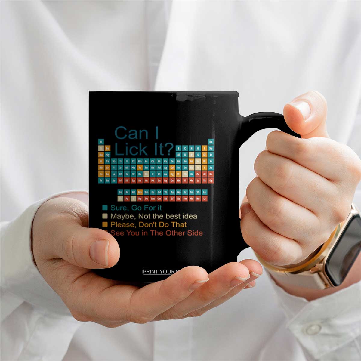Can I Lick It Periodic Table Coffee Mug Funny Chemistry Science Teacher Student TS10 Print Your Wear