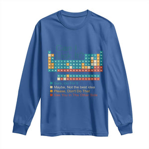Can I Lick It Periodic Table Long Sleeve Shirt Funny Chemistry Science Teacher Student TS10 Royal Blue Print Your Wear