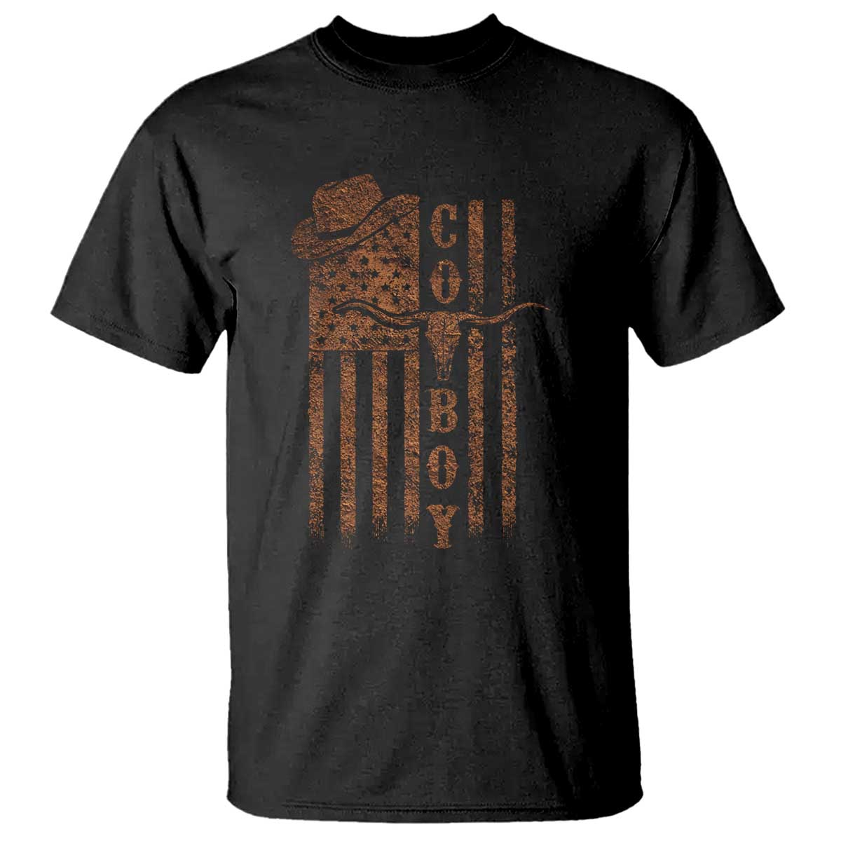 Retro Cowboy T Shirt USA Flag Texas Western Country Rodeo Southern TS10 Black Print Your Wear