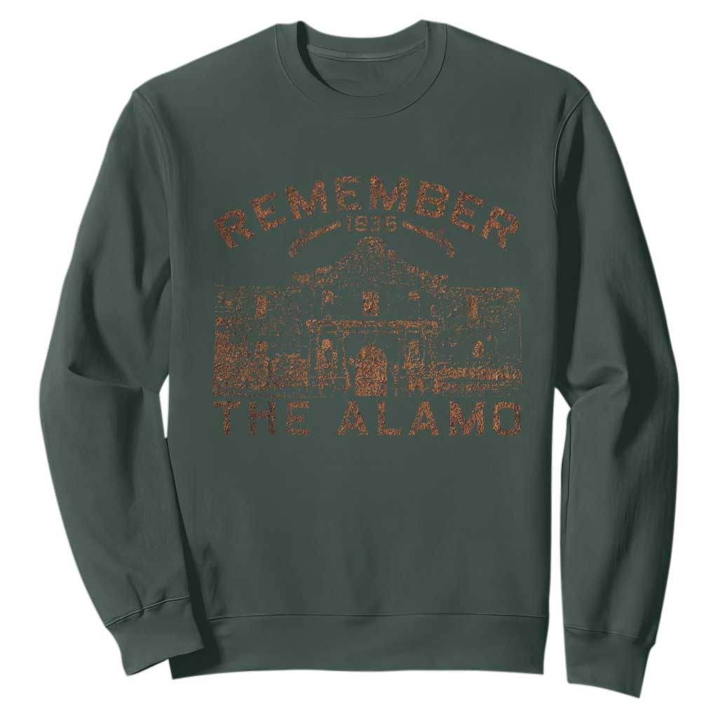 Remember The Alamo Sweatshirt Texas Souvenir History San Antonio Pride TS10 Dark Forest Green Print Your Wear