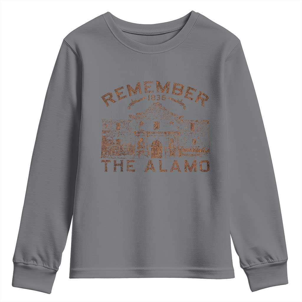 Remember The Alamo Youth Sweatshirt Texas Souvenir History San Antonio Pride TS10 Charcoal Print Your Wear