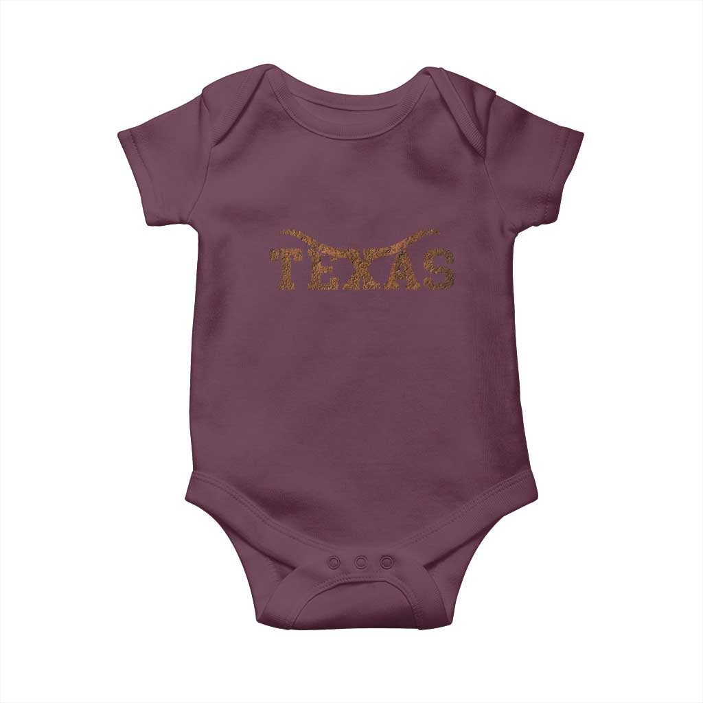 Texas Cowboys Baby Onesie Retro Western American TS10 Maroon Print Your Wear