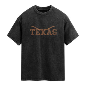 Texas Cowboys Washed Cotton T-Shirt Retro Western American