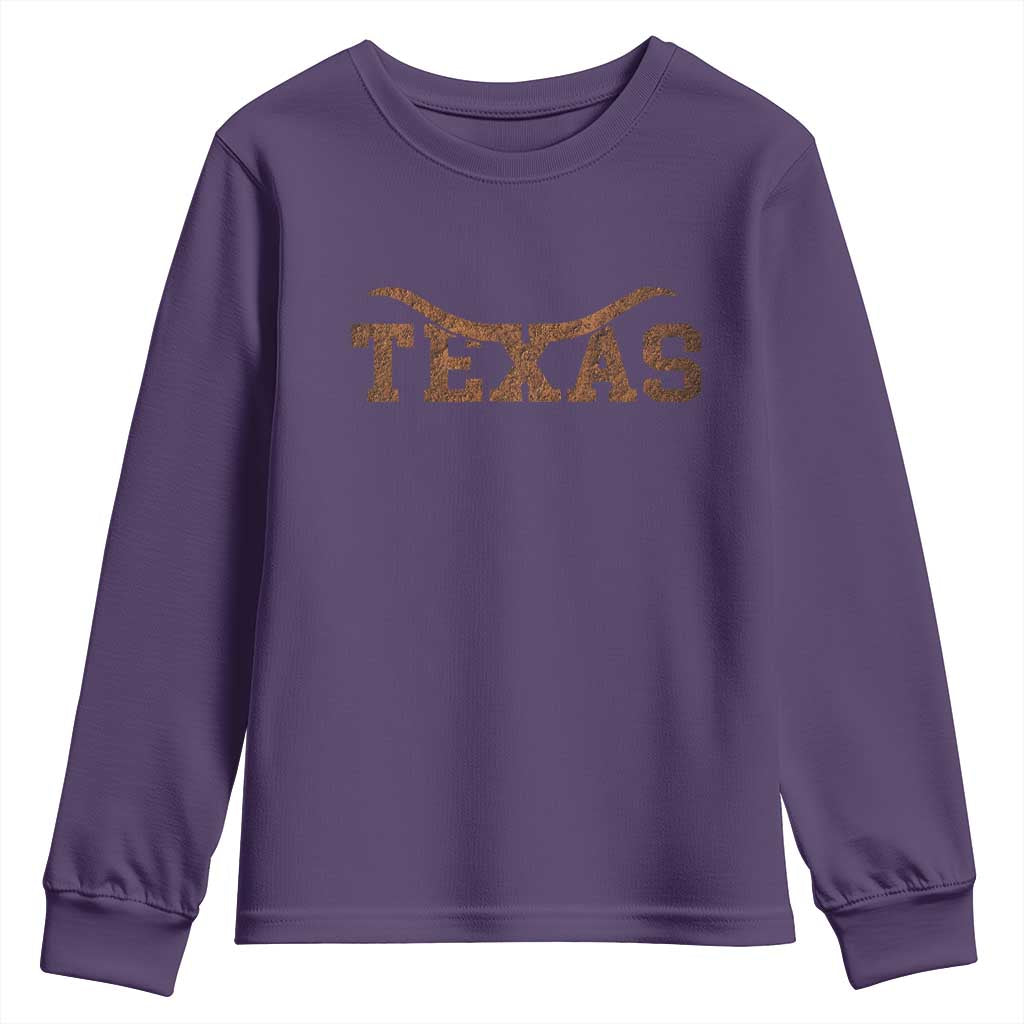 Texas Cowboys Youth Sweatshirt Retro Western American TS10 Purple Print Your Wear