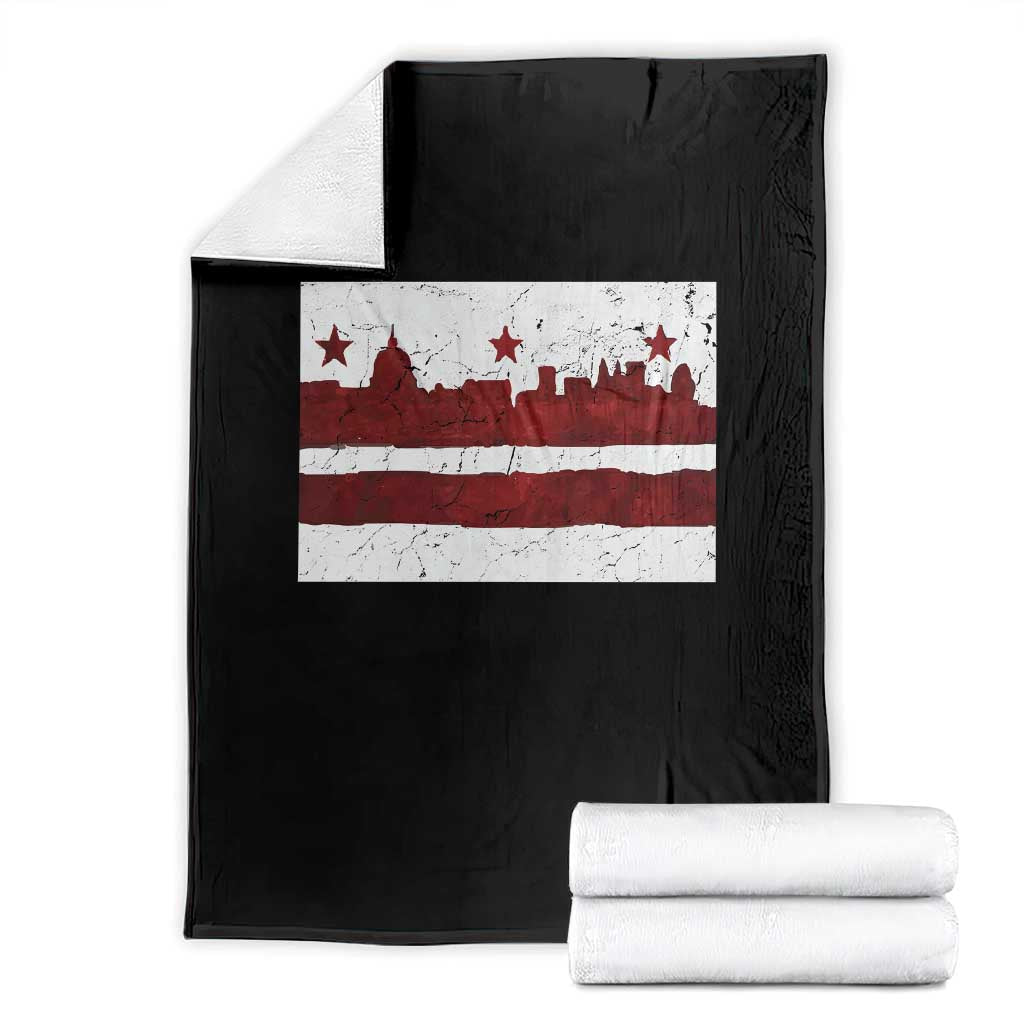 Washington DC Flag Throw Blanket TS10 Black Print Your Wear