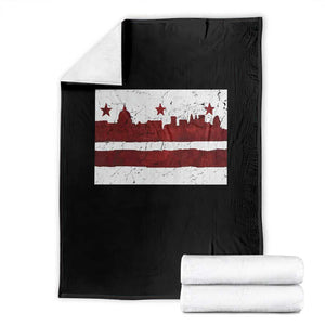 Washington DC Flag Throw Blanket TS10 Black Print Your Wear