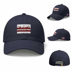 Washington DC Flag Baseball Cap TS10 Baseball Cap Universal Fit Navy Print Your Wear