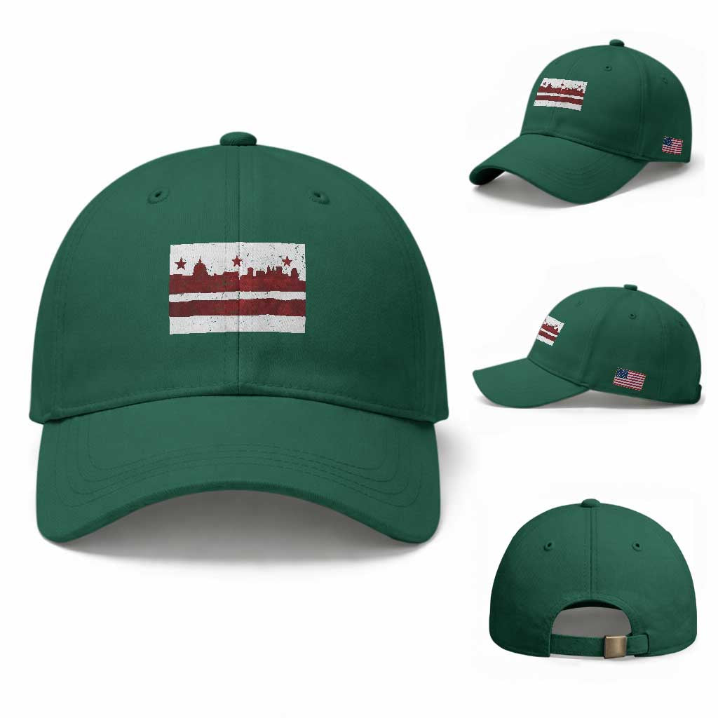 Washington DC Flag Baseball Cap TS10 Baseball Cap Universal Fit Irish Green Print Your Wear