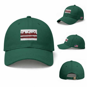 Washington DC Flag Baseball Cap TS10 Baseball Cap Universal Fit Irish Green Print Your Wear