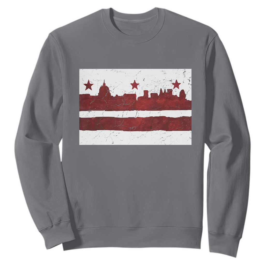 Washington DC Flag Sweatshirt TS10 Charcoal Print Your Wear