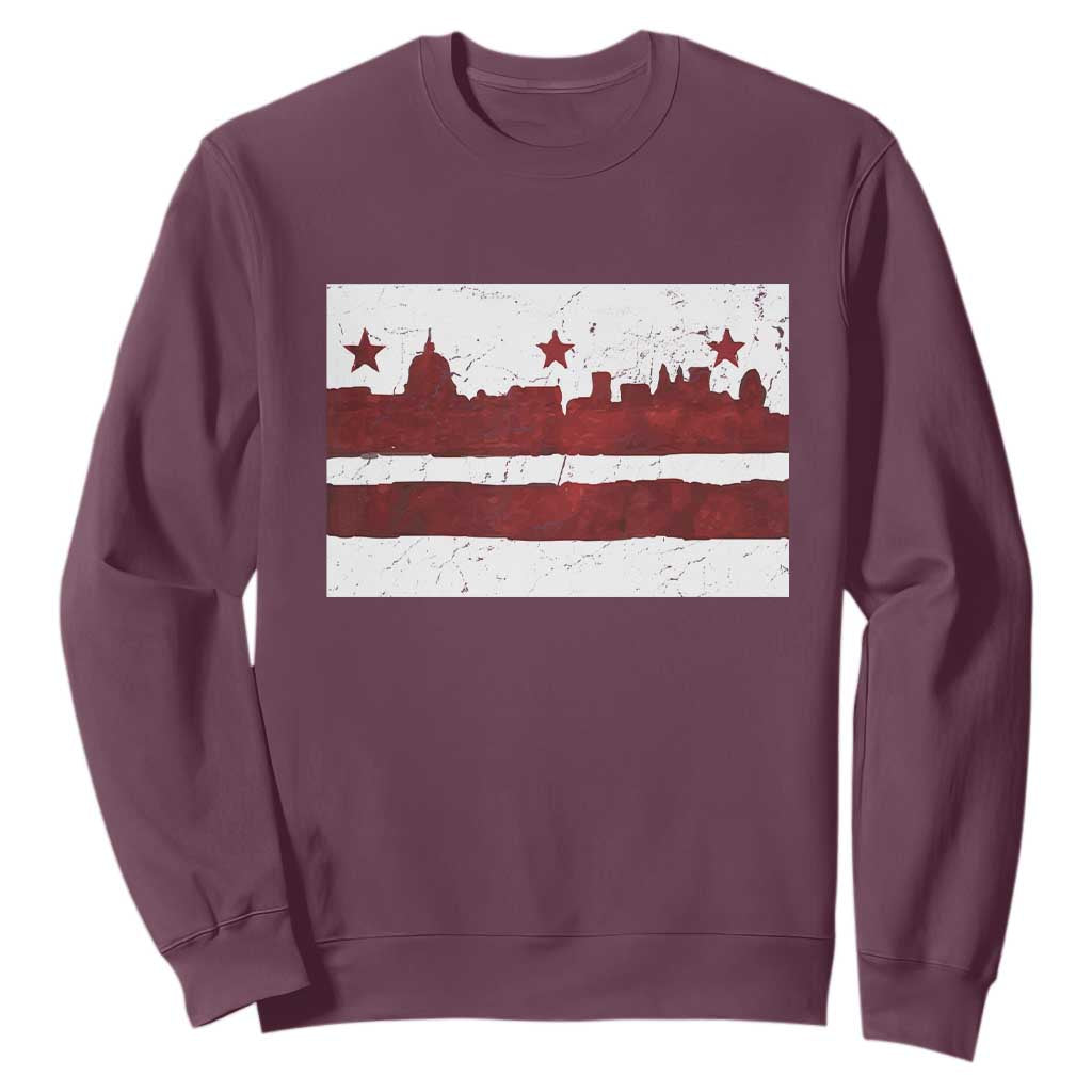 Washington DC Flag Sweatshirt TS10 Maroon Print Your Wear